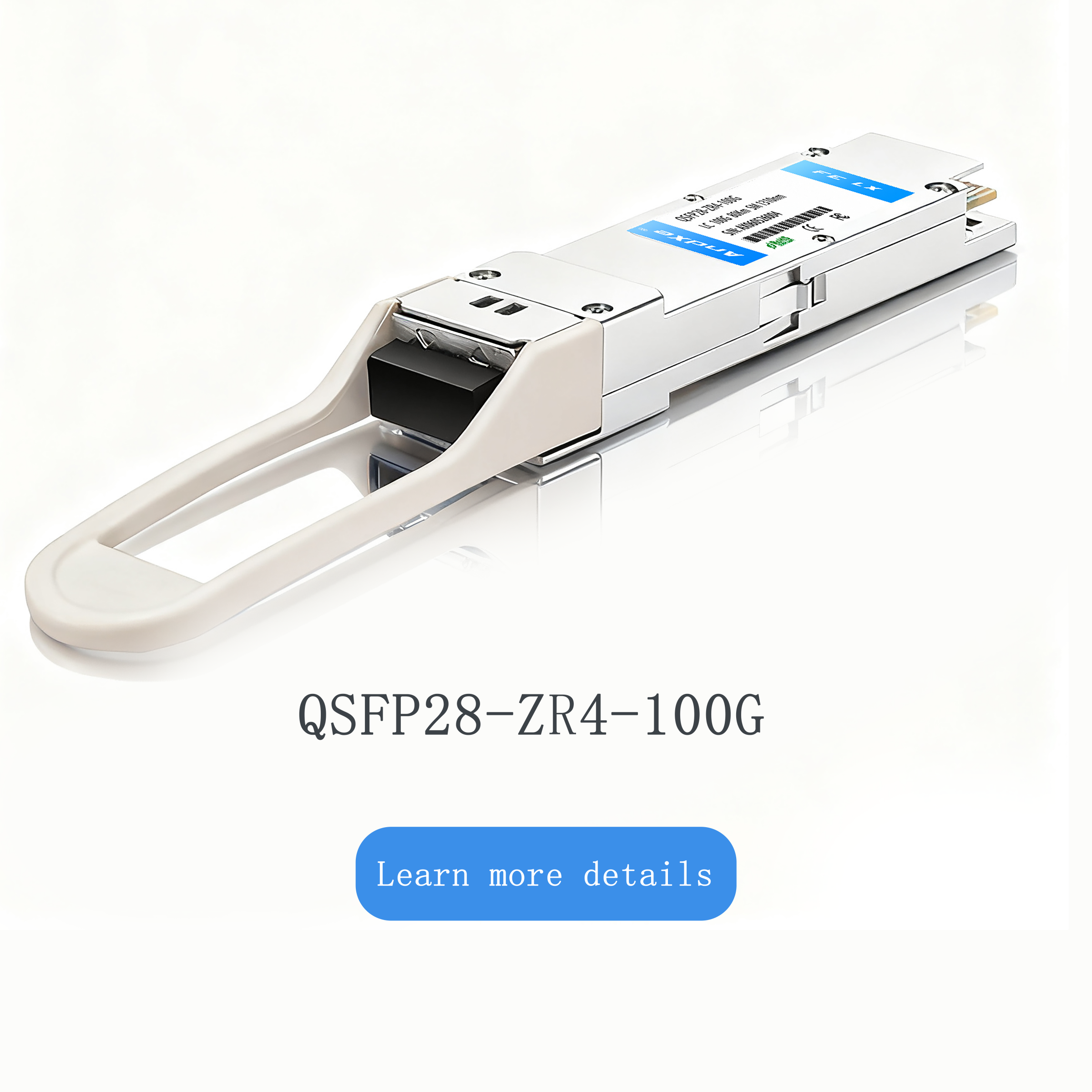 100G QSFP28 optical module, QSFP28-ZR4-100G LC interface, transmission distance of 80Km