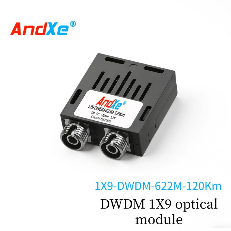 1×9 DWDM 622M dual-fiber optical module, 1X9-DWDM-622M-120Km, with SC/FC/ST interfaces available
