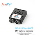 1×9 622M dual-fiber optical module, 1X9-622M-2Km-MM850, with SC/FC/ST interfaces available
