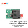 FPV Drone Optical Fiber Video Data Transmission Module Aerial Unit, Single-Mode FC , Transmission Distance of 20 kilometers, Suitable for FPV Optical Fiber Drones