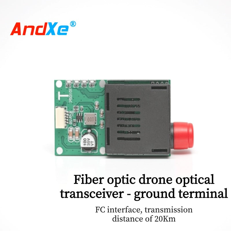 FPV Drone Optical Fiber Video Data Transmission Module Ground Unit, Single-Mode FC , Transmission Distance of 20 kilometers, Suitable for FPV Optical Fiber Drones, Industrial Inspection, Surveillance