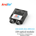 1×9 622M dual-fiber optical module, 1X9-622M-2Km-MM1310, with SC/FC/ST interfaces optional