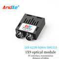 1×9 622M dual-fiber optical module, 1X9-622M-60Km-SM1310, with SC/FC/ST interfaces available