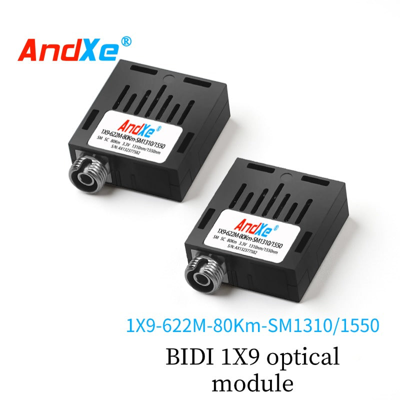 1×9 622M single-fiber optical module, 1X9-622M-80Km-SM1310/1550 SC/FC/ST interfaces optional