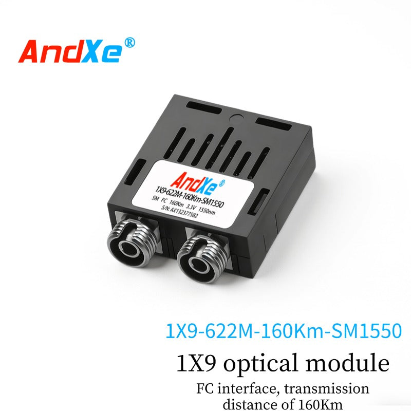 1×9 622M dual-fiber optical module, 1X9-622M-160Km-SM1550, with SC/FC/ST interfaces available