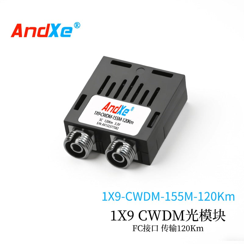 100M 1X9 optical module, 1X9-CWDM-155M-120Km, SC/FC/ST interfaces optional