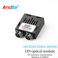 1×9 622M dual-fiber optical module, 1X9-622M-200Km-SM1550, with SC/FC/ST interfaces optional