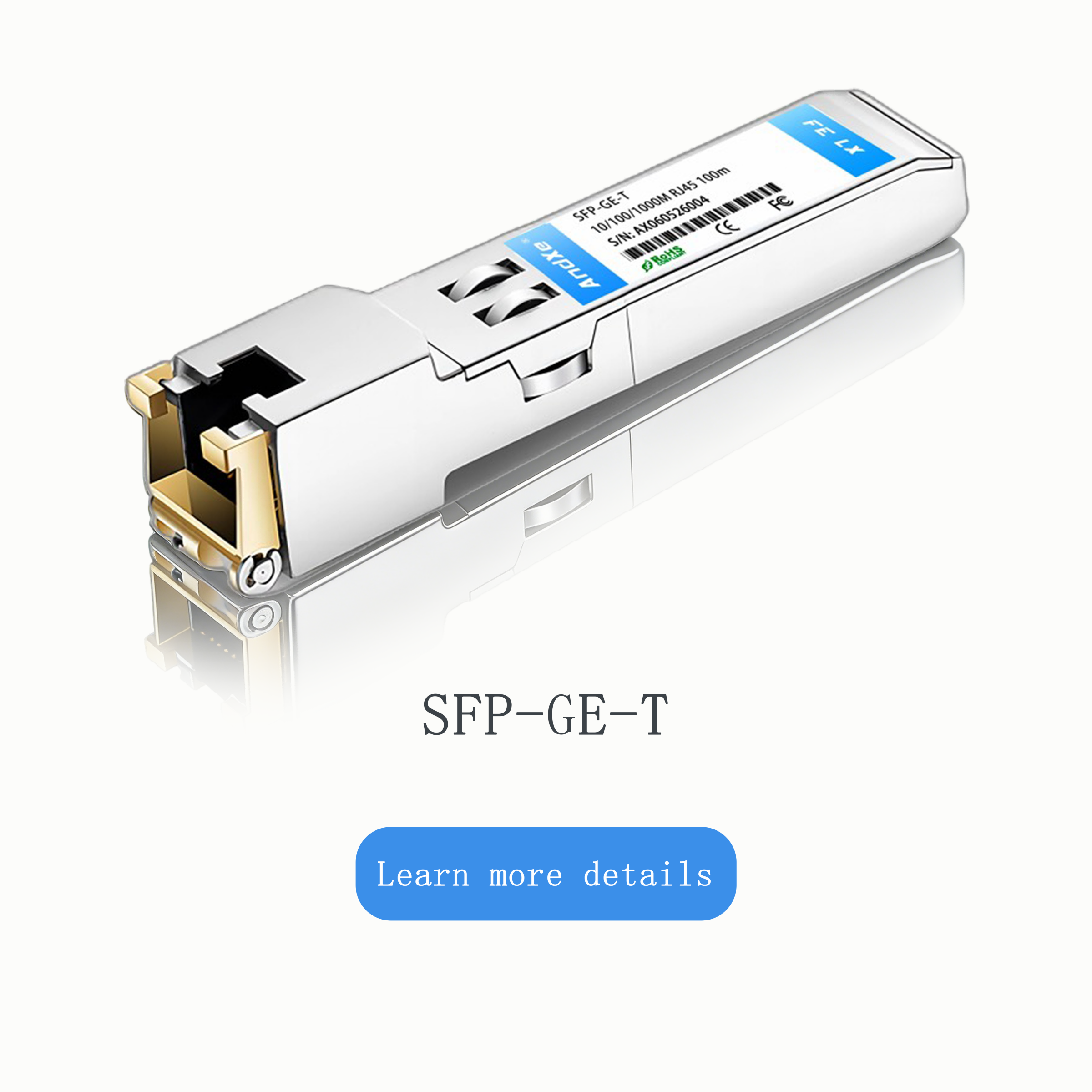 Gigabit electrical port SFP optical module SFP-GE-T RJ45 interface, transmitting at 100M