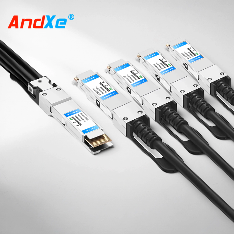 200G QSFP56 to 4 x 50G SFP56 Ethernet Passive Dual-Axis Direct Connect Copper Wire (DAC) Tap