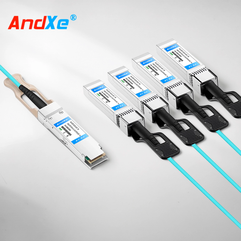 Universally compatible 200G QSFP-DD 8-to-8-25G SFP28 25G active optical splitter cable