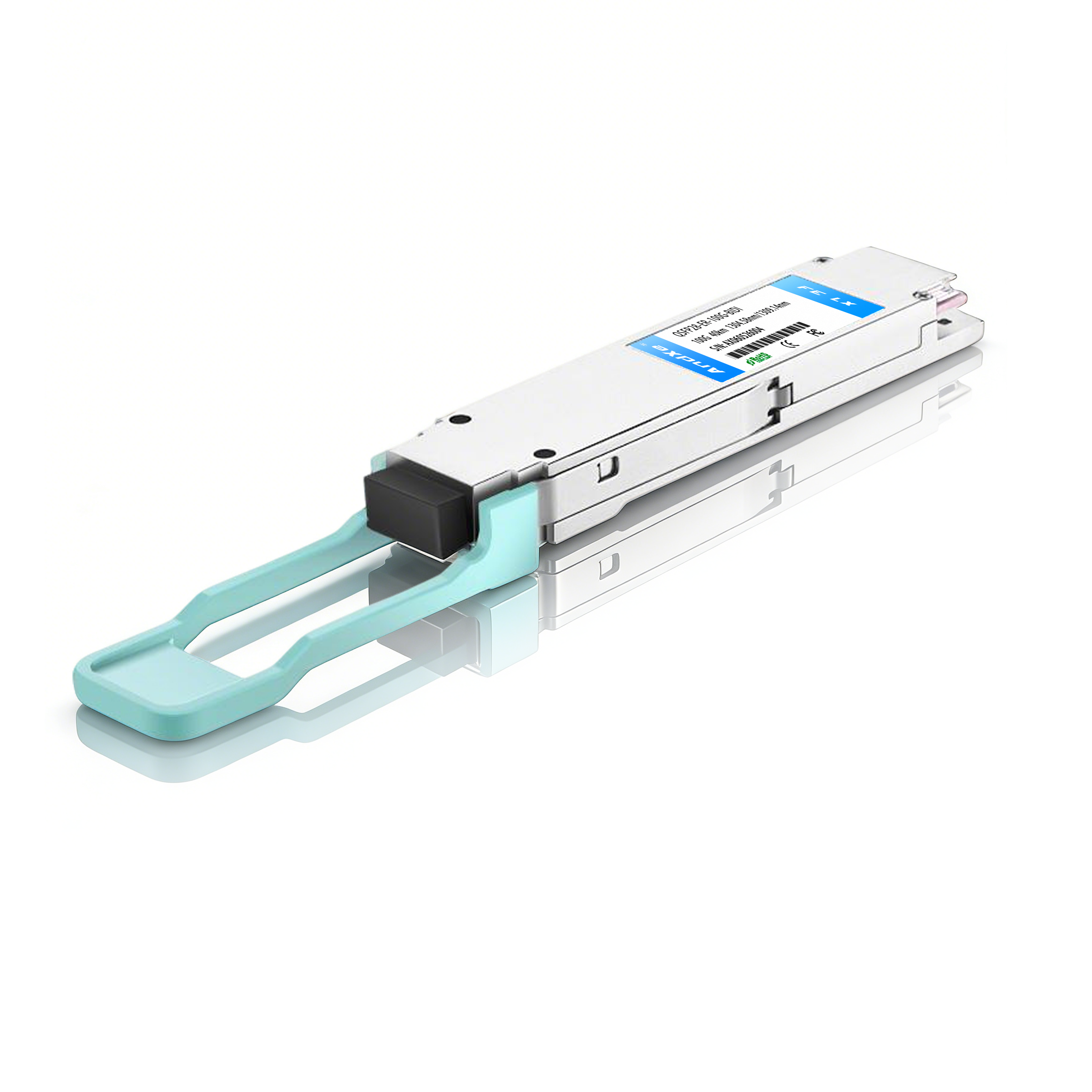 100G QSFP28 optical module, QSFP28-ER-100GBIDI LC interface, capable of transmitting over 40Km