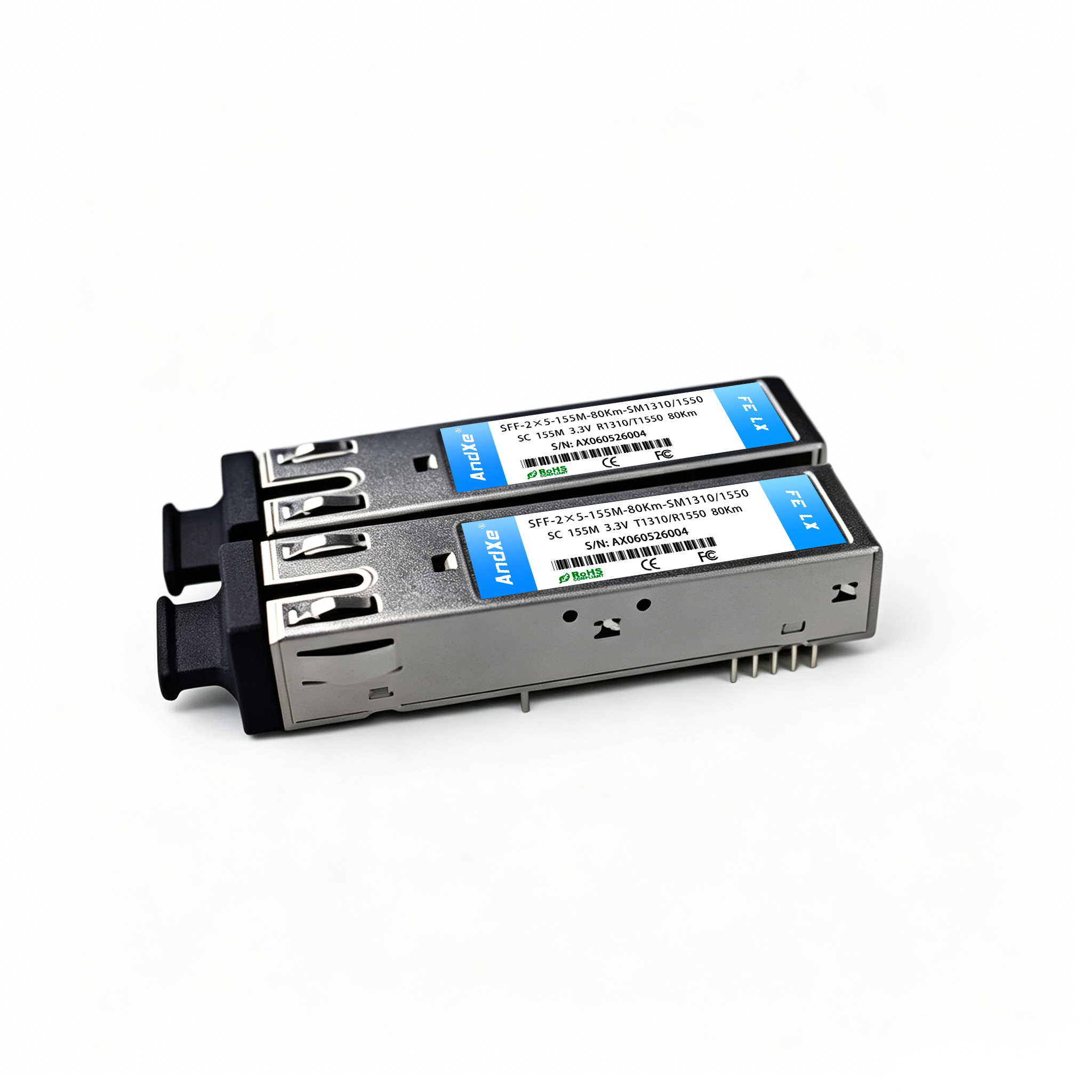 2×5 SFF 155Mbps SFF 2×5-BIDI-T1310/R1550-155M-80KM Transceiver Module
