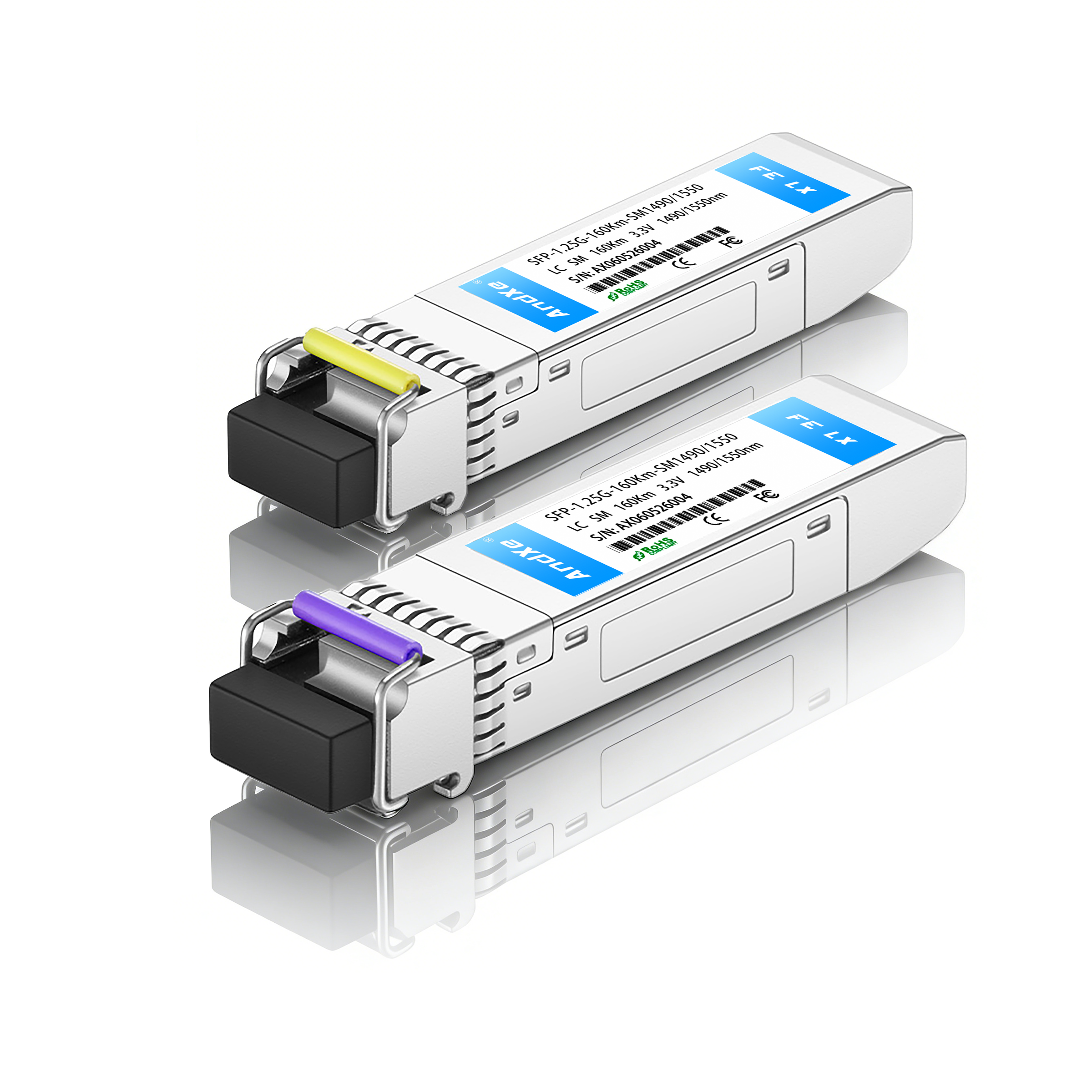 SFP-1.25G-160Km-SM1490/1550 LC interface  capable of transmitting over a distance of 160Km