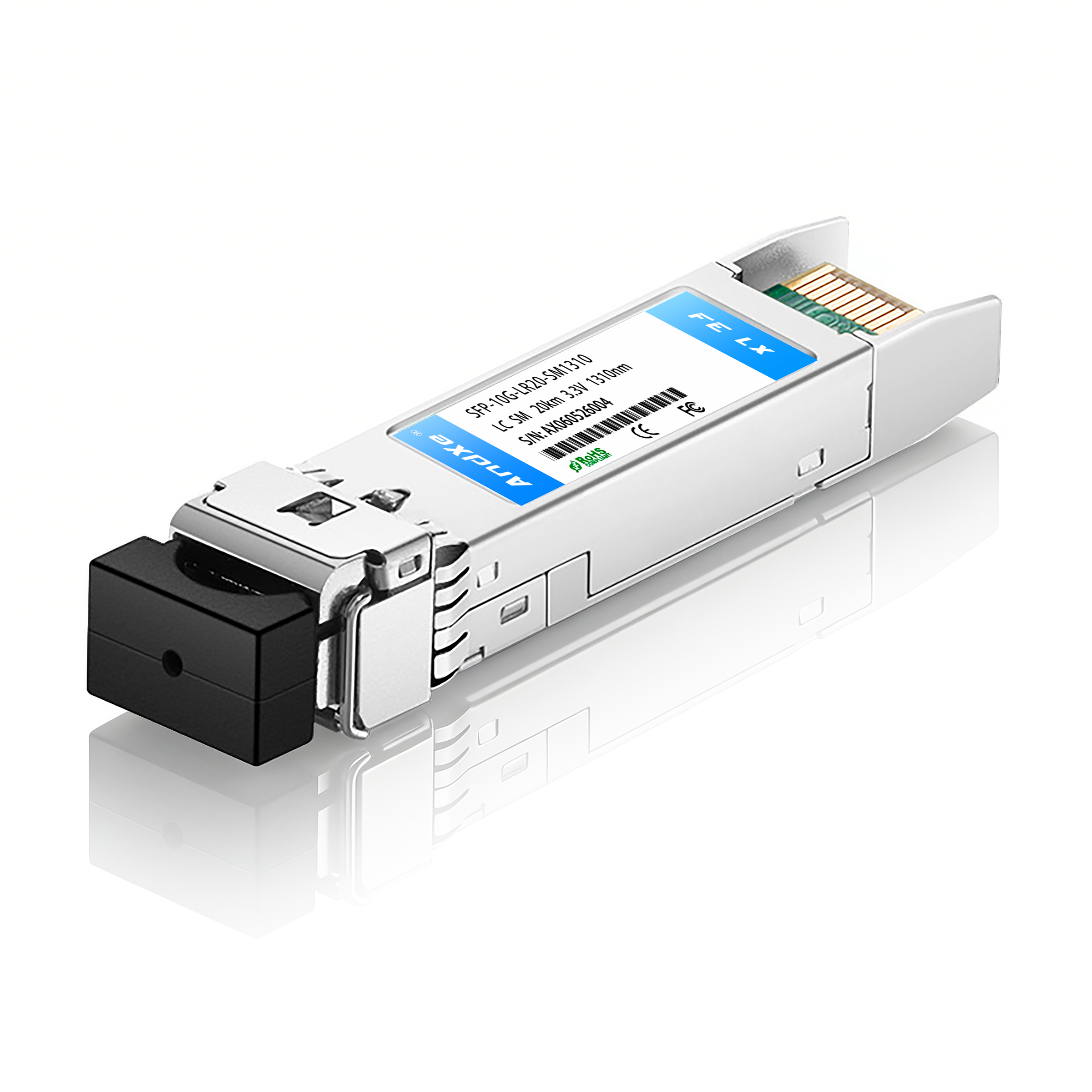 10-Gigabit SFP optical module SFP-10G-LR20-SM1310 LC interface, capable of transmitting over 20km