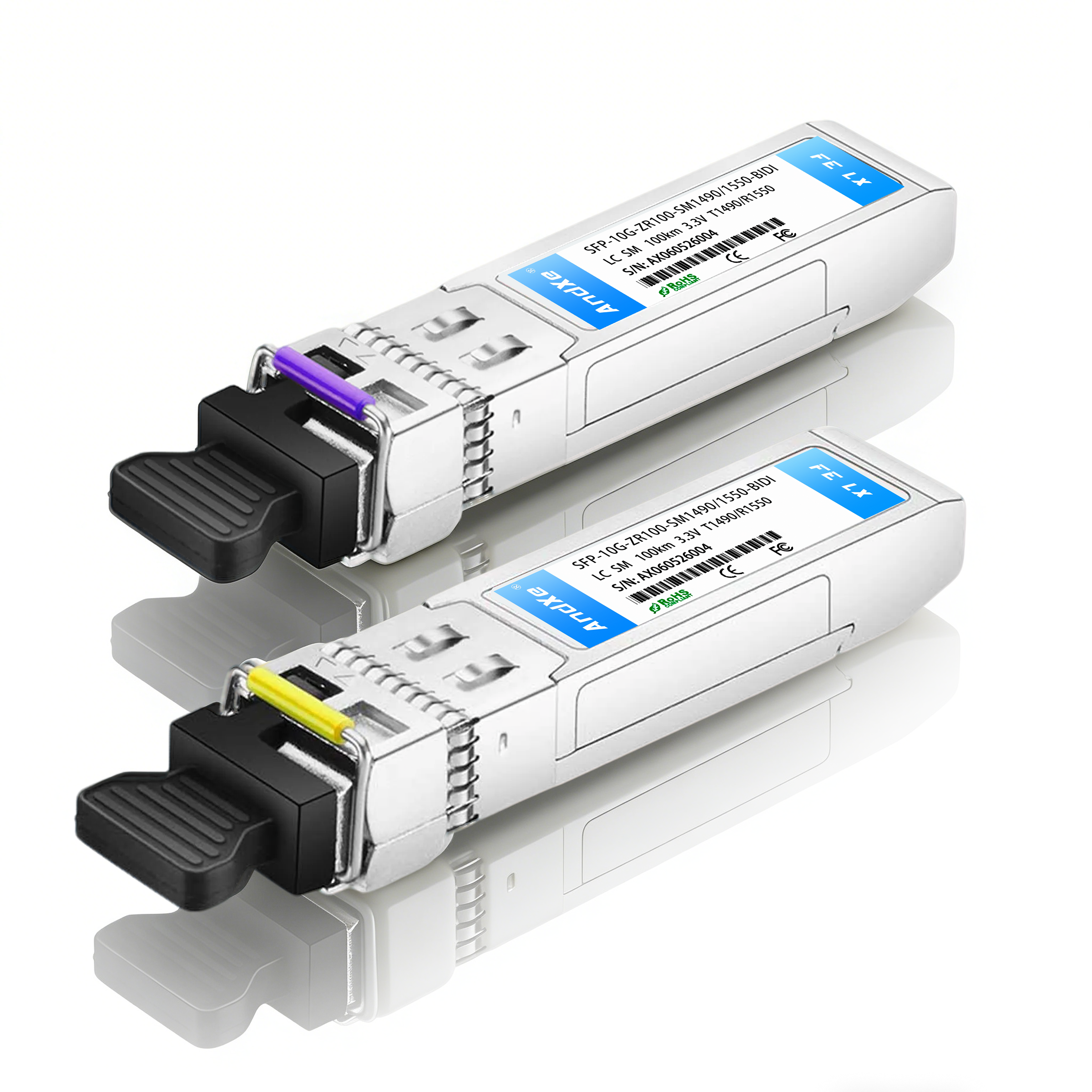 10-Gigabit SFP optical module SFP-10G-ZR100-SM14901550-BIDI LC interface, with a transmission distance of 100Km
