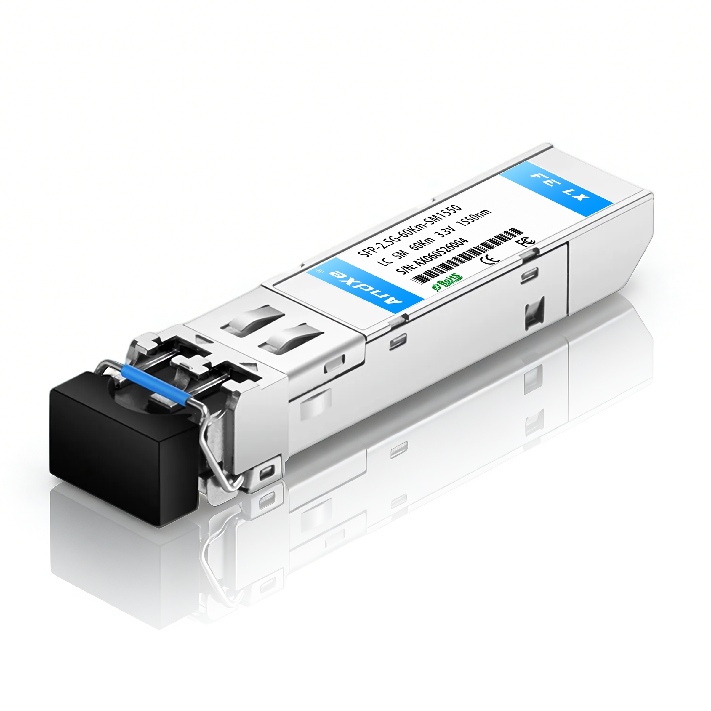 2.5G SFP 1550nm 60km LC Gigabit Single-Mode Optical Module