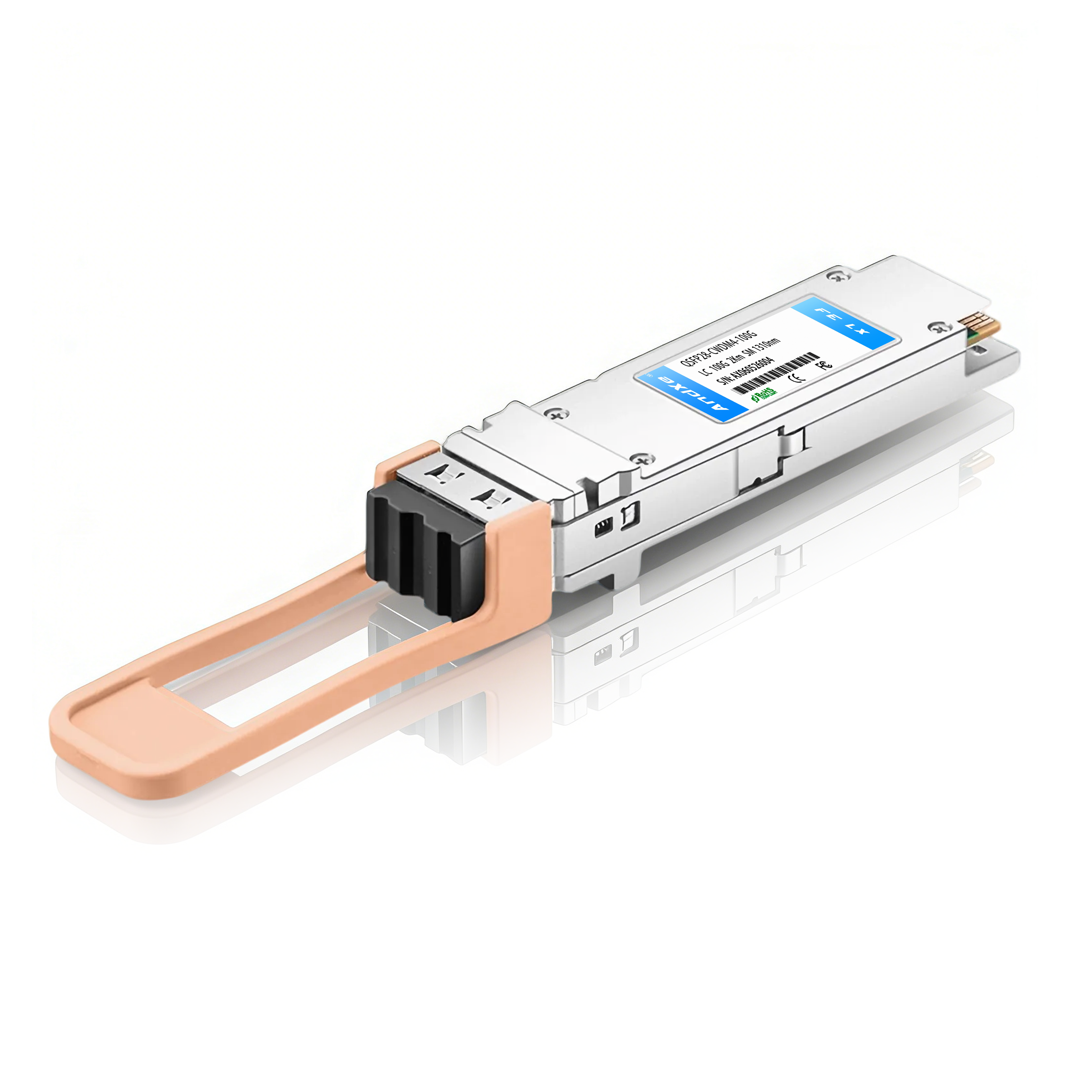 100G QSFP28 optical module, QSFP28-BIDI-100G LC interface, transmission distance 100m